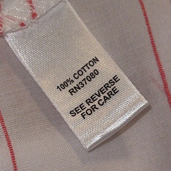 CATO White & Coral Pink Striped Cotton lightweight blouse Sz. XL - Picture 14 of 14